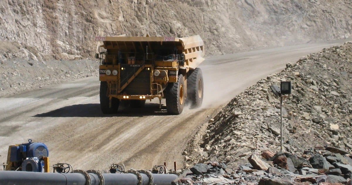 A haul truck in the pit of the Sunrise Dam gold mine, Australia