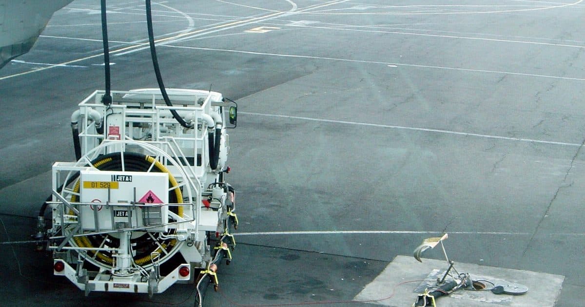 Jet A-1 refuelling vehicle at an airport