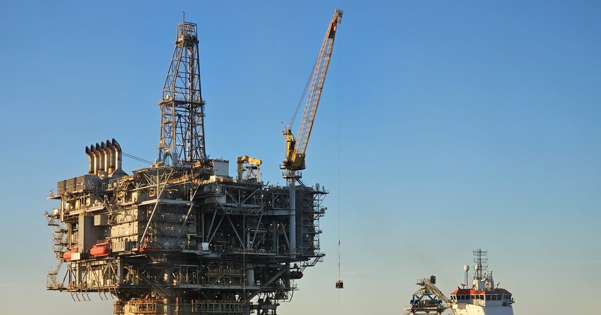 Offshore platform at sea