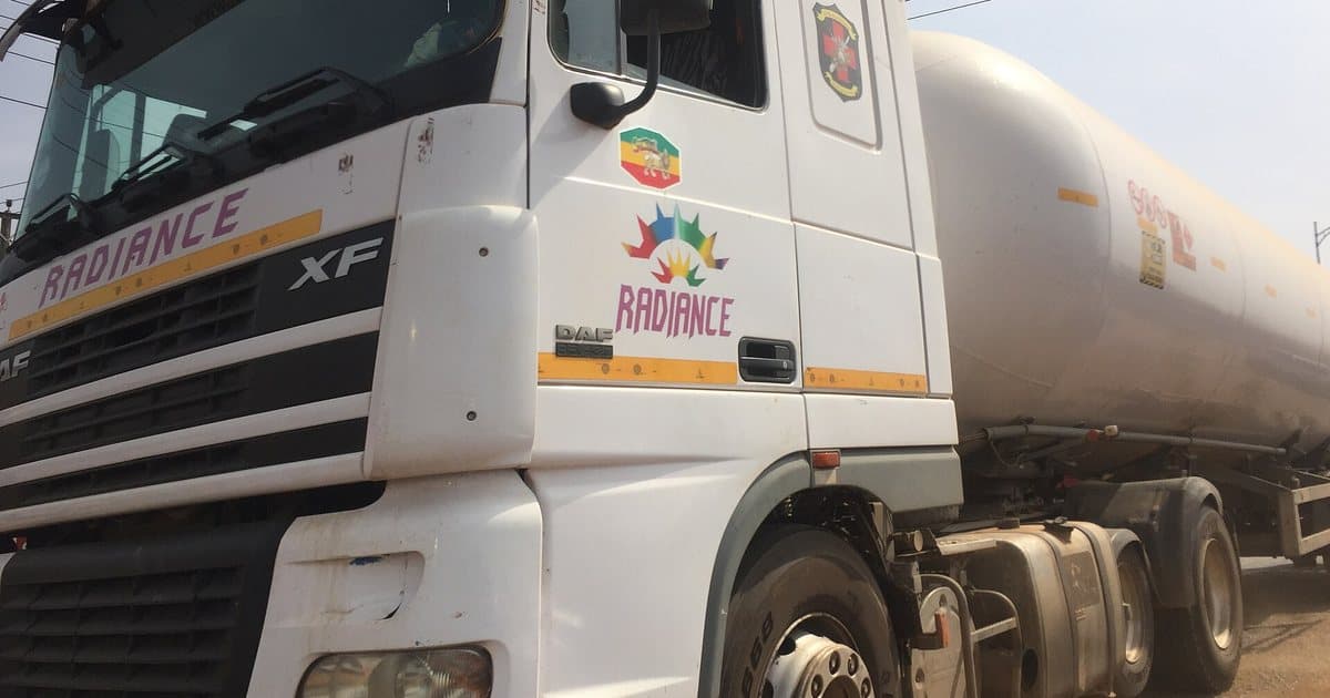 Camion-citerne d'un transporteur ghanéen