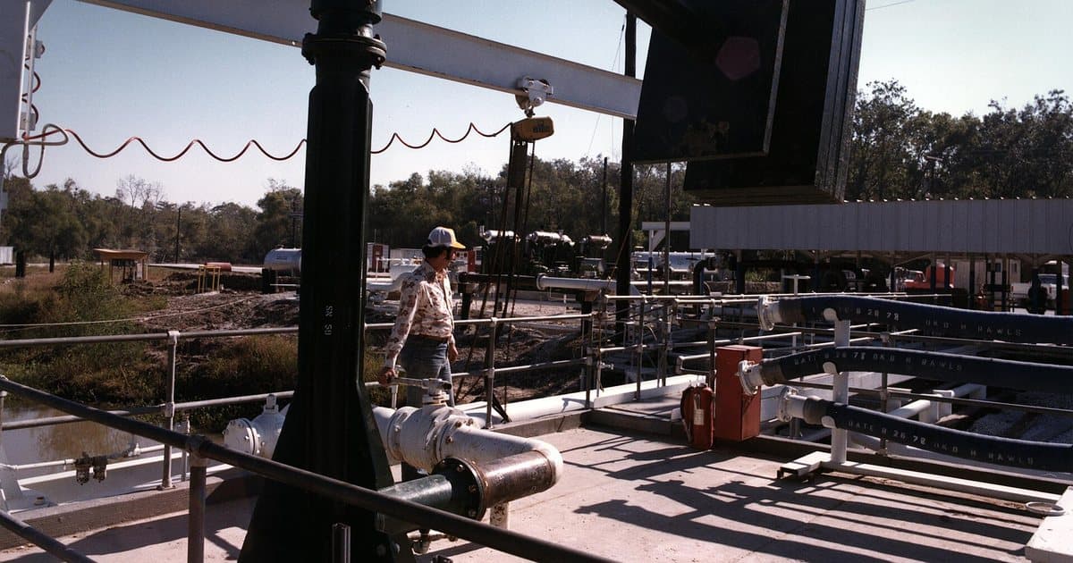 Operator on the loading dock of an oil terminal
